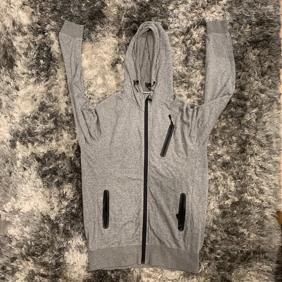 FX DLX FOX DELUXE Gray Full Zip Sweater LG Hoodie. - Picture 1 of 11